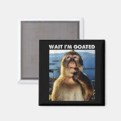 Wait I'm Goated Funny Thinking Monkey Meme Brainro Magnet (Vorderseite/Rückseite)