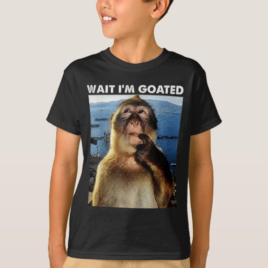 Wait I'm Goated Funny Thinking Monkey Meme Brainro T-Shirt (Vorderseite)