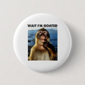Wait I'm Goated Y2k Funny Thinking Monkey Meme Bra Button (Vorderseite)