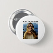 Wait I'm Goated Y2k Funny Thinking Monkey Meme Bra Button (Vorne & Hinten)