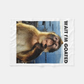 Wait I'm Goated Y2k Funny Thinking Monkey Meme Bra Fleecedecke (Vorderseite (Horizontal))