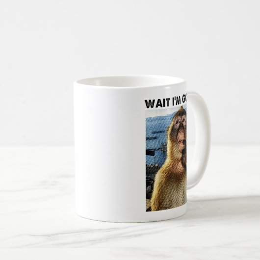 Wait I'm Goated Y2k Funny Thinking Monkey Meme Bra Kaffeetasse (VorderseiteRechts)