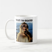 Wait I'm Goated Y2k Funny Thinking Monkey Meme Bra Kaffeetasse (Links)