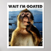 Wait I'm Goated Y2k Funny Thinking Monkey Meme Bra Poster (Vorne)