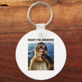 Wait I'm Goated Y2k Funny Thinking Monkey Meme Bra Schlüsselanhänger (Vorderseite)