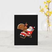 Wait Your Turn Fat Boy Funny Santa & Turkey Ch Karte (Gelbe Blume)