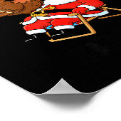 Wait Your Turn Fat Boy Funny Santa &amp; Turkey Ch Poster (Ecke)