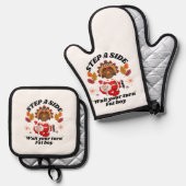 Wait Your Turn Fat Boy Funny Thanksgiving  Ofenhandschuh & Topflappen-Set (Vorderseite/Rückseite)