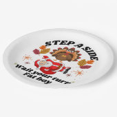 Wait Your Turn Fat Boy Funny Thanksgiving  Pappteller (Schrägansicht)