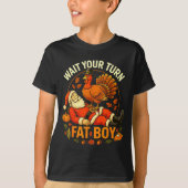 Wait Your Turn Fat Boy Funny Thanksgiving Santa An T-Shirt (Vorderseite)