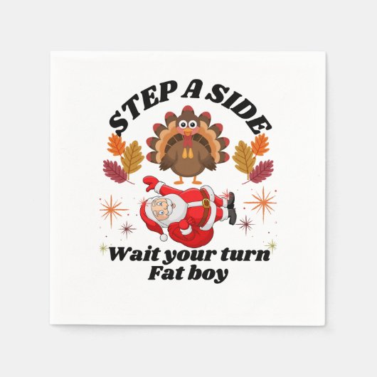 Wait Your Turn Fat Boy Funny Thanksgiving Serviette (Vorderseite)