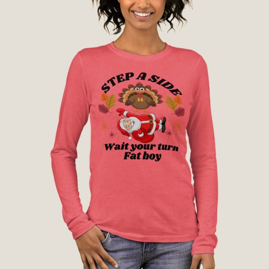 Wait Your Turn Fat Boy Funny Thanksgiving  Tri-Blend Shirt (Vorderseite)