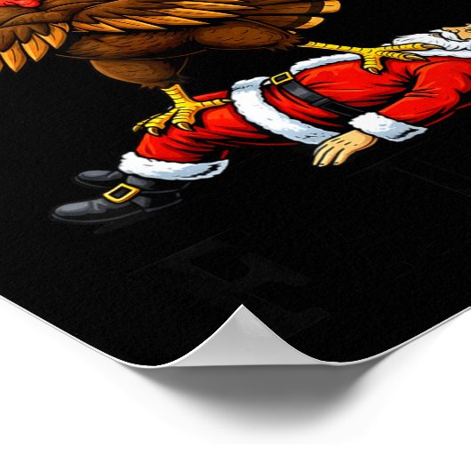 Wait Your Turn Fat Boy Turkey And Santa Sign Poster (Ecke)