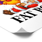 Wait Your Turn Fat Boy Turkey Santa Thanksgiving C Poster (Ecke)