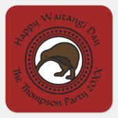 Waitangi Day Bearbeiten Text aus Neuseeland Quadratischer Aufkleber (Vorderseite)
