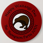 Waitangi Day bearbeiten Text New Zealand Kolossal  Button (Vorderseite)