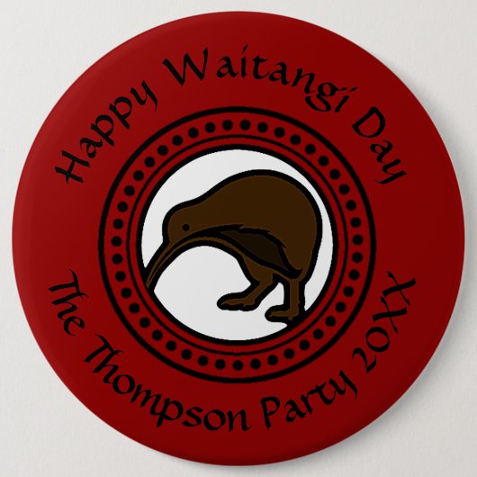Waitangi Day bearbeiten Text New Zealand Kolossal  Button (Vorderseite)