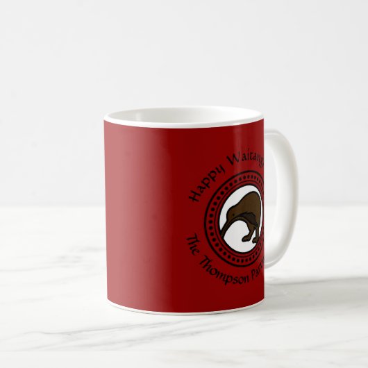 Waitangi Day kann Text bearbeiten Neuseeland Kaffeetasse (VorderseiteRechts)