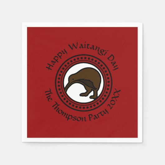 Waitangi Day kann Text bearbeiten Neuseeland klein Serviette (Vorderseite)