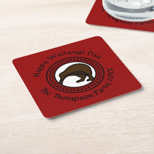 Waitangi Day kann Text bearbeiten Neuseeland Rechteckiger Pappuntersetzer (angewinkelt)