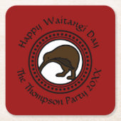 Waitangi Day kann Text bearbeiten Neuseeland Rechteckiger Pappuntersetzer (Vorderseite)