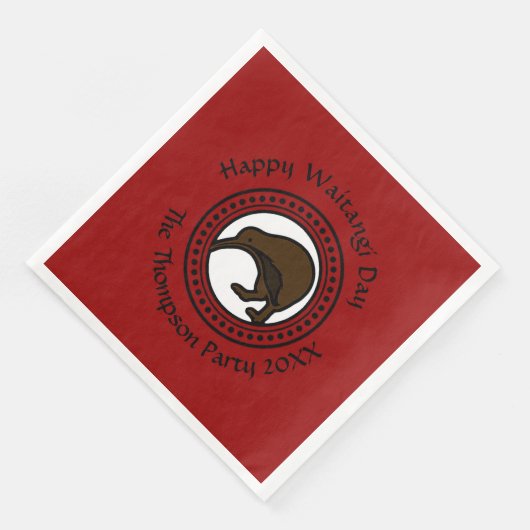 Waitangi Day kann Text bearbeiten Neuseeland Serviette (Ecke)