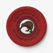 Waitangi Day kann Text in Neuseeland bearbeiten 7" Pappteller (Vorderseite)