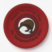 Waitangi Day kann Text New Zealand Large 9 bearbei Pappteller (Vorderseite)