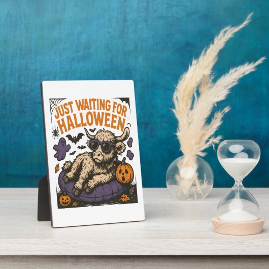 Waiting For Halloween Highland Cow Fotoplatte (Seite)