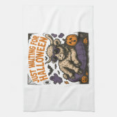 Waiting For Halloween Highland Cow Geschirrtuch (Vertikal)