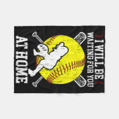 Waiting For You Girls Softll Catcher Softll Player Fleecedecke (Vorderseite (Horizontal))