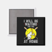 Waiting For You Girls Softll Catcher Softll Player Magnet (Vorderseite/Rückseite)