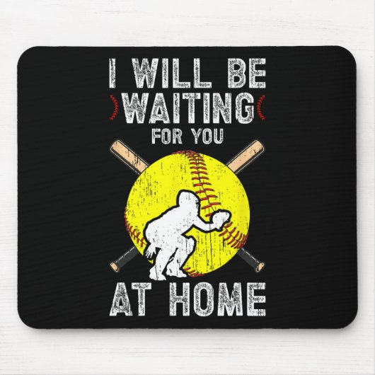 Waiting For You Girls Softll Catcher Softll Player Mousepad (Vorne)