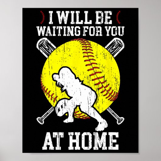 Waiting For You Girls Softll Catcher Softll Player Poster (Vorne)