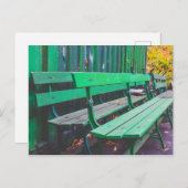 Waiting Green Park Benches Postkarte (Vorne/Hinten)