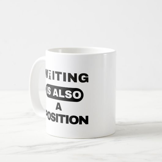 Waiting Is Also A Position — Trader Mug Design Kaffeetasse (Vorderseite Links)