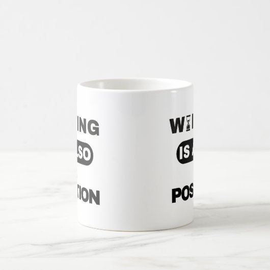 Waiting Is Also A Position — Trader Mug Design Kaffeetasse (Mittel)