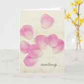 "Waiting" Pink Rose Petals Card Karte (Gelbe Blume)