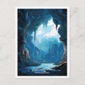 Waitomo Höhlen Neuseeland Reiseillustrierung Postkarte (Vorderseite)