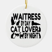 Waitress Cat Lover Keramik Ornament (Vorne)