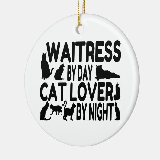 Waitress Cat Lover Keramik Ornament (Links)