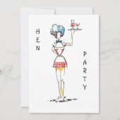 Waitress Hen Party Einladung (Vorderseite)