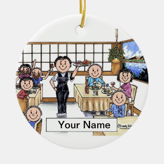 Waitress Keramik Ornament (Vorne)