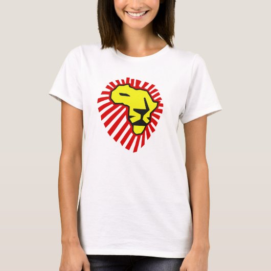 Waka Waka rotes Mähnen-Gelb-Löwe-Afrika-Shirt T-Shirt (Vorderseite)