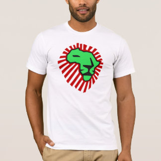 Waka waka rotes Mähnen-Grün-Löwe-Afrika-Shirt T-Shirt