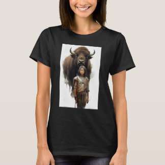 Wakan Bison Sioux Boy Buffalo Indigenous Native Am T-Shirt