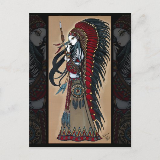 Wakanda Native Tribal Warrior Priestess Postcard Postkarte (Vorderseite)