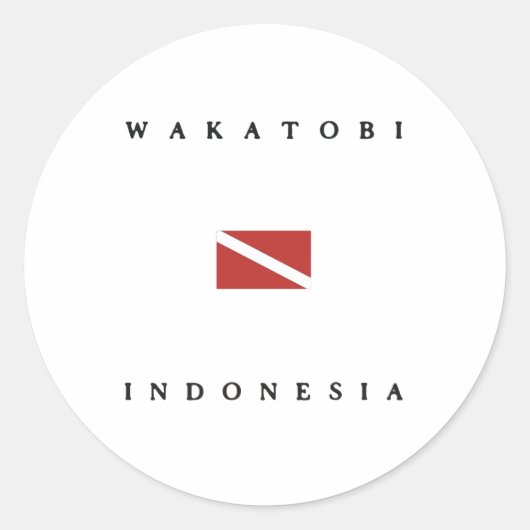 Wakatobi Indonesia Scuba Dive Flag Runder Aufkleber (Vorderseite)