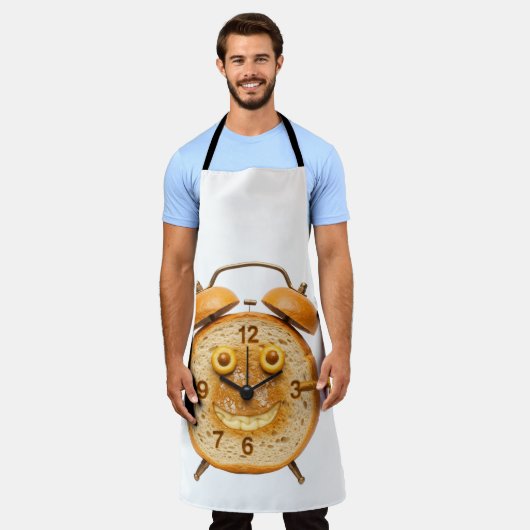 Wake and Bake! Funny Bread Alarm Clock Art Schürze (Getragen)