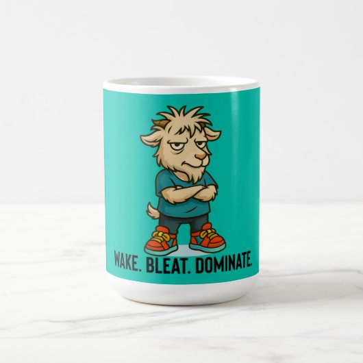 Wake Bleat Dominate Goat Mug Kaffeetasse (Mittel)